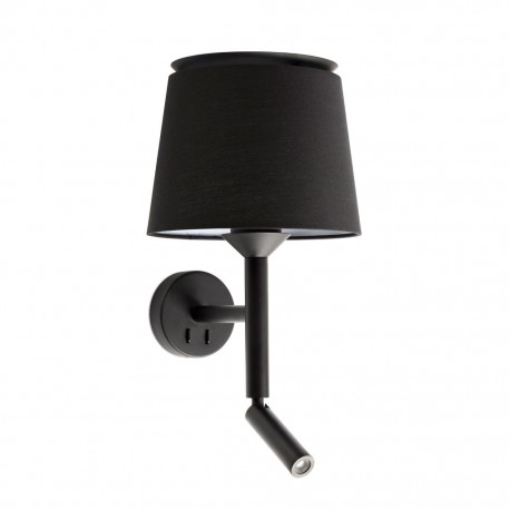 SAVOY Lampara aplique con lector negro/negro 20303-93 - FARO ILUMINACION