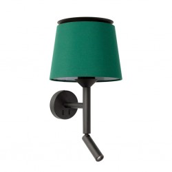 SAVOY Lampara aplique con lector negra/verde 20303-94 - FARO ILUMINACION