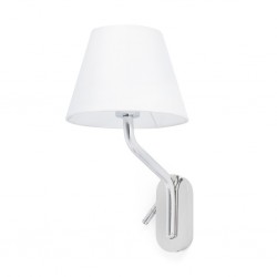 ETERNA Lampara aplique con lector derecho cromo/blanca 24006-10 - FARO ILUMINACION