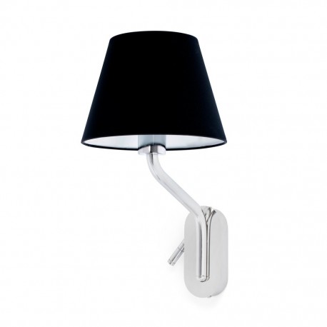 ETERNA Lampara aplique con lector derecho cromo/negra 24006-12 - FARO ILUMINACION