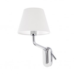 ETERNA Lampara aplique con lector izquierdo cromo/blanca 24007-10 - FARO ILUMINACION
