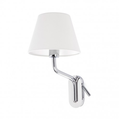 ETERNA Lampara aplique con lector izquierdo cromo/blanca 24007-10 - FARO ILUMINACION