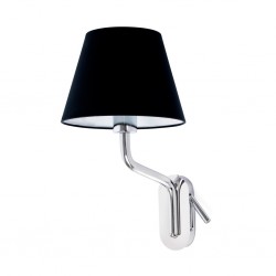 ETERNA Lampara aplique con lector izquierdo cromo/negra 24007-12 - FARO ILUMINACION