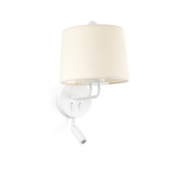 MONTREAL Lampara aplique con lector blanca/beige 24032-02 - FARO ILUMINACION