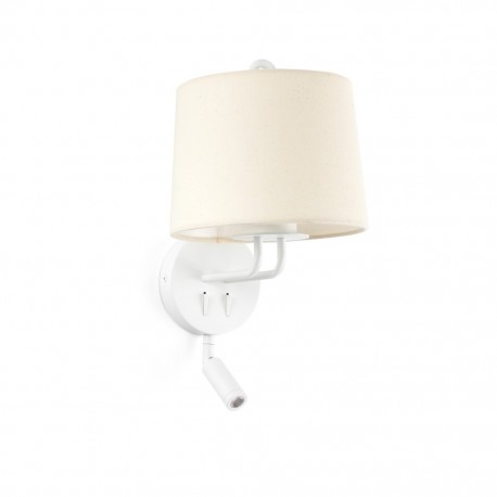MONTREAL Lampara aplique con lector blanca/beige 24032-02 - FARO ILUMINACION