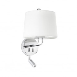 MONTREAL Lampara aplique con lector cromo/blanca 24033-01 - FARO ILUMINACION