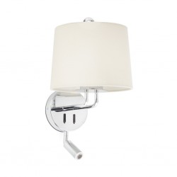 MONTREAL Lampara aplique con lector cromo/beige 24033-02 - FARO ILUMINACION