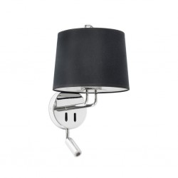 MONTREAL Lampara aplique con lector cromo/negra 24033-03 - FARO ILUMINACION