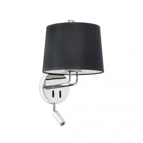 MONTREAL Lampara aplique con lector cromo/negra 24033-03 - FARO ILUMINACION