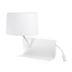 HANDY Lampara aplique blanco con lector LED izquierda 28415 - FARO ILUMINACION