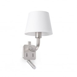 ESSENTIAL Lampara aplique niquel mate con lector LED 29341 - FARO ILUMINACION