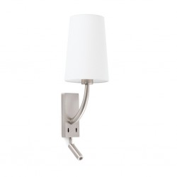 REM Lampara aplique niquel mate/blanca con lector LED 29682-19 - FARO ILUMINACION