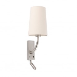 REM Lampara aplique niquel mate/beige con lector LED 29682-20 - FARO ILUMINACION