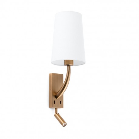 REM Lampara aplique oro viejo mate/blanca con lector LED 29683-19 - FARO ILUMINACION