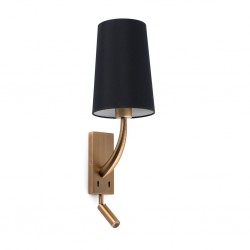 REM Lampara aplique oro viejo mate/negra con lector LED 29683-21 - FARO ILUMINACION