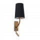 REM Lampara aplique oro viejo mate/negra con lector LED 29683-21 - FARO ILUMINACION