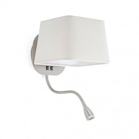 SWEET Lampara aplique niquel y blanco con lector LED 29935 - FARO ILUMINACION