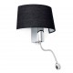APLIQUE NEGRO PANTALLA HOTEL 1E27 CON LECTOR LED FARO 29946