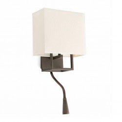 VESPER Lampara aplique marron y beige con lector LED 29983 - FARO ILUMINACION