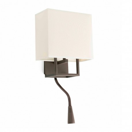 VESPER Lampara aplique marron y beige con lector LED 29983 - FARO ILUMINACION