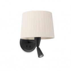 SAMBA Lampara aplique con lector negra/encintada beige 64309-35 - FARO ILUMINACION