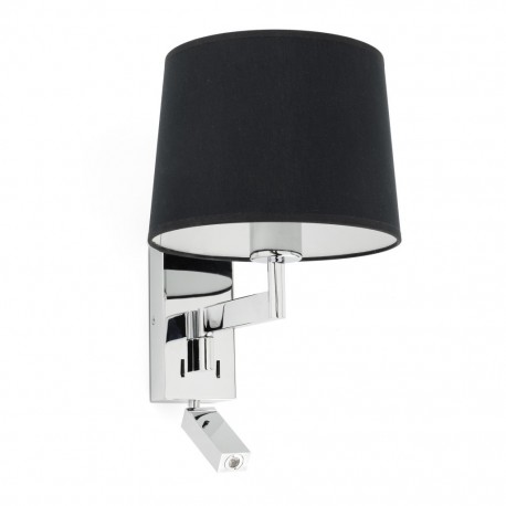 ARTIS Lampara aplique con lector cromo/negro 68493-03 - FARO ILUMINACION