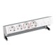 KIT ALUMINIO SOBREMESA 2 BASES DE ENCHUFE SCHUKO, 2 BASES SAI Y PLACA PARA 4 CONECTORES RJ45 SIMON 400 42602240-133