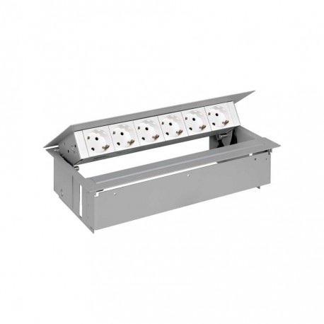 KIT ALUMINIO METALICO DE EMPOTRAR EN MESA 6 BASES SCHUKO SIMON 400 45606000-133