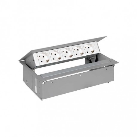 KIT ALUMINIO METALICO DE EMPOTRAR EN MESA 5 BASES SCHUKO SIMON 400 45505000-133