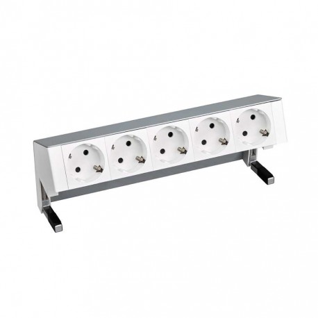 KIT ALUMINIO SOBREMESA 5 BASES DE ENCHUFE SCHUKO SIMON 400 42505000-133
