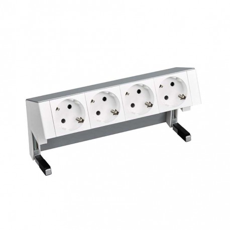 KIT ALUMINIO SOBREMESA 4 BASES DE ENCHUFE SCHUKO SIMON 400 42404000-133