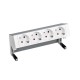 KIT ALUMINIO SOBREMESA 4 BASES DE ENCHUFE SCHUKO SIMON 400 42404000-133