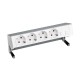 KIT ALUMINIO SOBREMESA 4 BASES DE ENCHUFE SCHUKO Y PLACA PARA 2 CONECTORES RJ45 SIMON 400 42504020-133