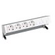 KIT ALUMINIO SOBREMESA 4 BASES DE ENCHUFE SCHUKO Y PLACA PARA 4 CONECTORES RJ45 SIMON 400 42604040-133