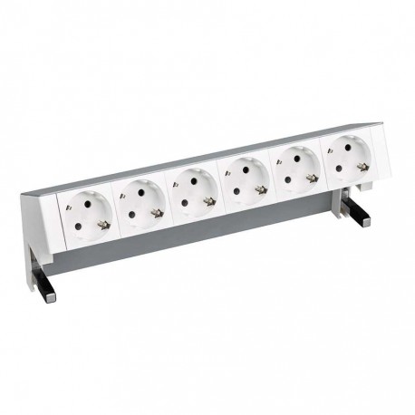 KIT ALUMINIO SOBREMESA 6 BASES DE ENCHUFE SCHUKO SIMON 400 42606000-133