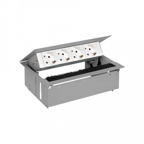 KIT ALUMINIO METALICO DE EMPOTRAR EN MESA 4 BASES SCHUKO SIMON 400 44404000-133
