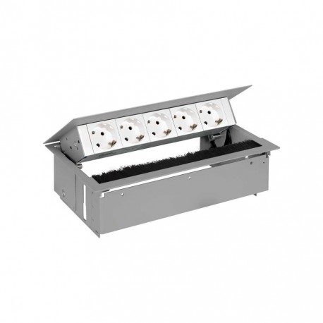 KIT ALUMINIO METALICO DE EMPOTRAR EN MESA 5 BASES SCHUKO SIMON 400 44505000-133
