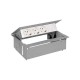 KIT ALUMINIO METALICO DE EMPOTRAR EN MESA 3 BASES SCHUKO Y PLACA PARA 2 CONECTORES RJ45 SIMON 400 45403020-133