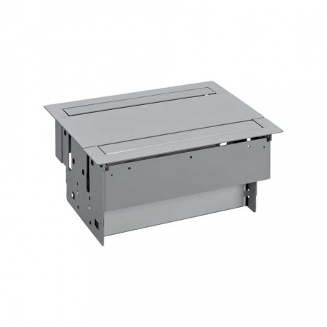 KIT ALUMINIO METALICO DE EMPOTRAR EN MESA 6 BASES SCHUKO Y PLACA PARA 4 CONECTORES RJ45 SIMON 400 47403020-133