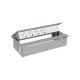 KIT ALUMINIO METALICO DE EMPOTRAR EN MESA 4 BASES SCHUKO Y PLACA PARA 4 CONECTORES RJ45 SIMON 400 45604040-133