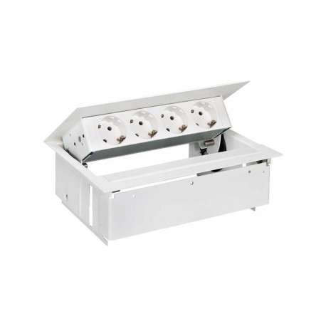 KIT BLANCO METALICO DE EMPOTRAR EN MESA 4 BASES SCHUKO SIMON 400 45404000-130