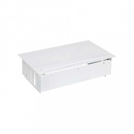 KIT BLANCO METALICO DE EMPOTRAR EN MESA 4 BASES SCHUKO Y PLACA PARA 2 CONECTORES RJ45 SIMON 400 45504020-130