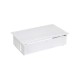 KIT BLANCO METALICO DE EMPOTRAR EN MESA 4 BASES SCHUKO Y PLACA PARA 2 CONECTORES RJ45 SIMON 400 45504020-130