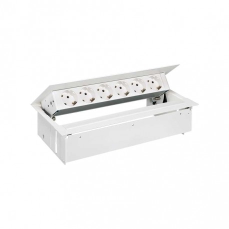 KIT BLANCO METALICO DE EMPOTRAR EN MESA 6 BASES SCHUKO SIMON 400 45606000-130