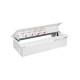 KIT BLANCO METALICO DE EMPOTRAR EN MESA 2 BASES SCHUKO, 2 BASES SAI Y PLACA PARA 4 CONECTORES RJ45 SIMON 400 45602240-130