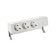 KIT BLANCO SOBREMESA 3 BASES DE ENCHUFE SCHUKO Y PLACA PARA 2 CONECTORES RJ45 SIMON 400 42403020-130
