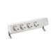 KIT BLANCO SOBREMESA 4 BASES DE ENCHUFE SCHUKO Y PLACA PARA 2 CONECTORES RJ45 SIMON 400 42504020-130