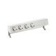 KIT BLANCO SOBREMESA 4 BASES DE ENCHUFE SCHUKO Y PLACA PARA 4 CONECTORES RJ45 SIMON 400 42604040-130