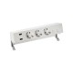 KIT BLANCO SOBREMESA CARGADOR 2XUSB, 3 SCHUKOS Y PLACA PARA 2 CONECTORES RJ45 SIMON 400 42523020-130