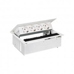 KIT BLANCO METALICO DE EMPOTRAR EN MESA 4 BASES SCHUKO SIMON 400 44404000-130